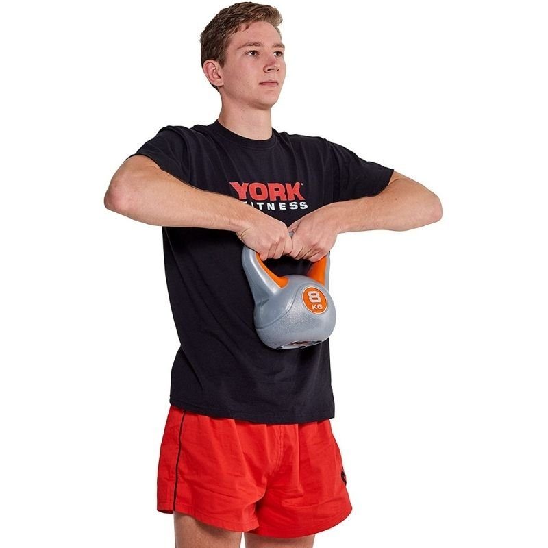 thumbnail interactive-video image 1 of York Vinyl Kettlebell Set – 2kg, 4kg, 6kg, 8kg – Home Gym Weight Lifting For Men & Women 1 of 5